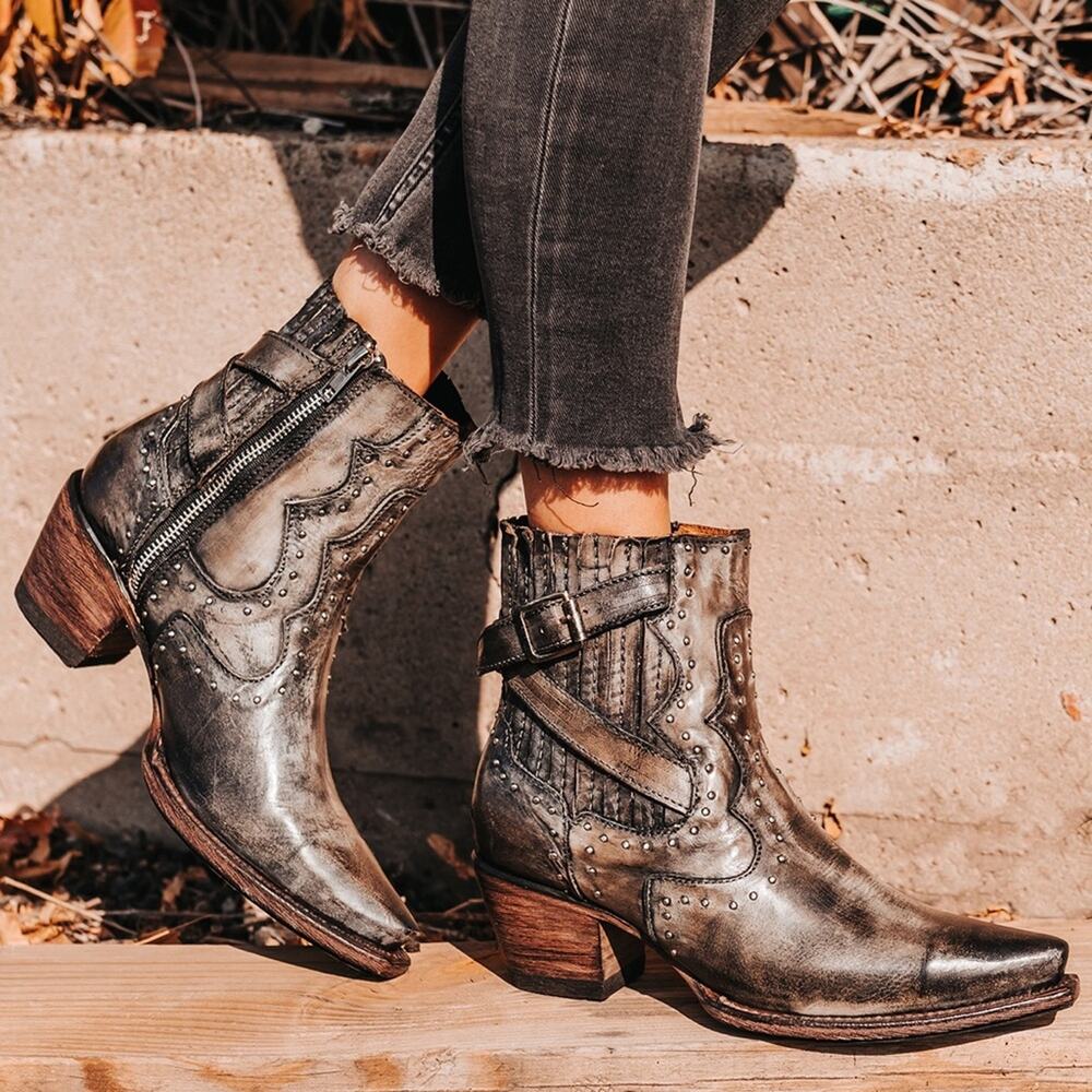 Freebird Morgan Buckle Studded Boots